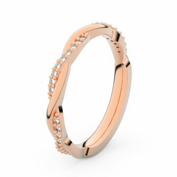 Zlatý dámský prsten DF 3951 z růžového zlata, s briliantem 61