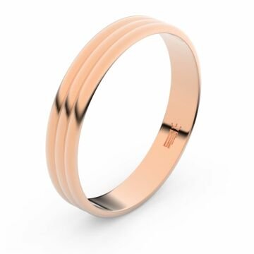 Zlatý snubní prsten FMR 4K37 z růžového zlata, bez kamene 60