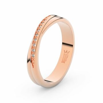 Zlatý dámský prsten DF 3019 z růžového zlata, s brilianty 46