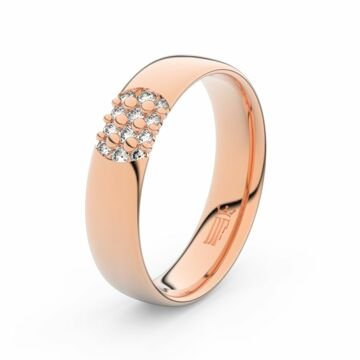 Zlatý dámský prsten DF 3021 z růžového zlata, s briliantem 48