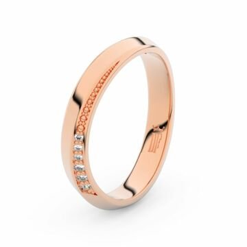 Zlatý dámský prsten DF 3023 z růžového zlata, s brilianty 53