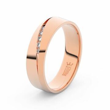 Zlatý dámský prsten DF 3034 z růžového zlata, s brilianty 49