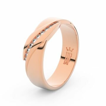 Zlatý dámský prsten DF 3039 z růžového zlata, s brilianty 47