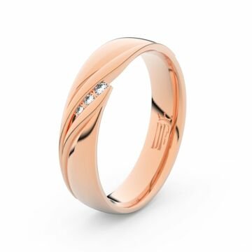 Zlatý dámský prsten DF 3044 z růžového zlata, s briliantem 52