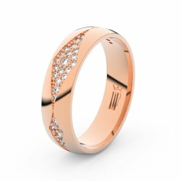 Dámský snubní prsten DF 3074 z růžového zlata, s brilianty 53