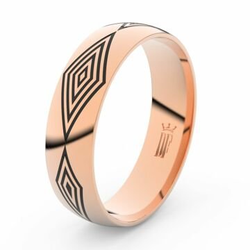 Pánský snubní prsten Danfil DLR3075 růžové zlato, bez kamene, povrch lesk 46