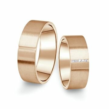 Snubní prsteny z růžového zlata s brilianty, pár - 17