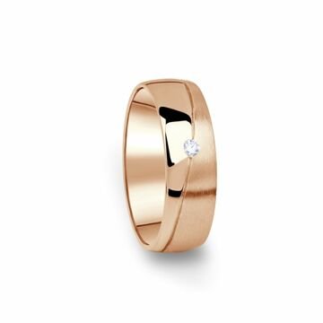 Zlatý dámský snubní prsten DF 01/D z růžového zlata, s briliantem 56