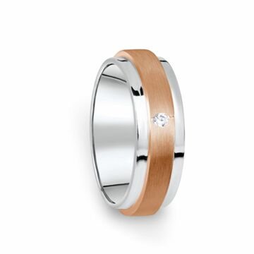 Zlatý dámský prsten DF 12/D, bílé a červené zlato, s briliantem 49