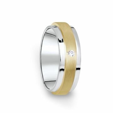 Zlatý dámský prsten DF 12/D, žluté a bílé zlato, s briliantem 47