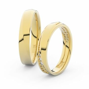 Snubní prsteny ze žlutého zlata s brilianty, pár - 3025