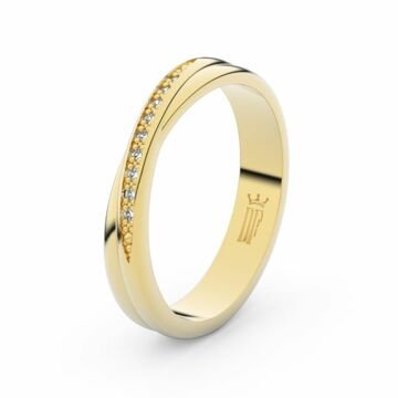 Zlatý dámský prsten DF 3019 ze žlutého zlata, s brilianty 46