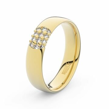 Zlatý dámský prsten DF 3021 ze žlutého zlata, s briliantem 50