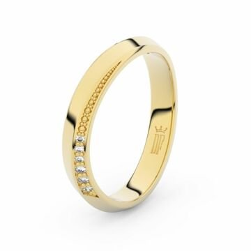Zlatý dámský prsten DF 3023 ze žlutého zlata, s brilianty 53