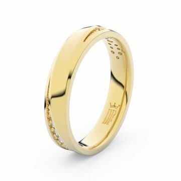 Zlatý dámský prsten DF 3025 ze žlutého zlata, s brilianty 57