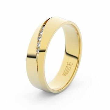 Zlatý dámský prsten DF 3034 ze žlutého zlata, s brilianty 48