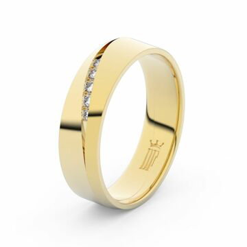 Zlatý dámský prsten DF 3034 ze žlutého zlata, s brilianty 67