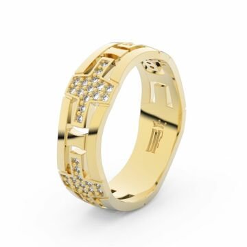 Dámský snubní prsten DF 3042 ze žlutého zlata, s brilianty 46