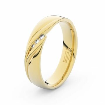 Zlatý dámský prsten DF 3044 ze žlutého zlata, s briliantem 46