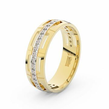 Zlatý dámský prsten DF 3048 ze žlutého zlata, s brilianty 47