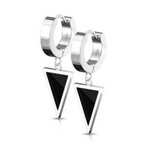 Šperky4U Ocelové náušnice kroužky s trojúhelníky - OPN1723-ST