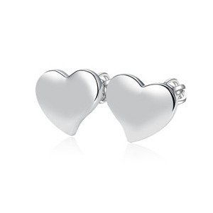 NUBIS® Stříbrné šroubovací náušnice srdce - NB-3223