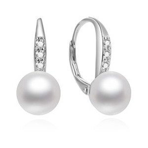 NUBIS® Stříbrné perlové náušnice s pravými perlami - NB-3455