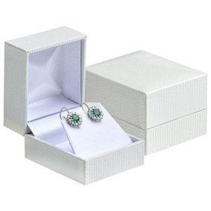 Šperky4U Bílá koženková krabička na náušnice - KR0062-WH