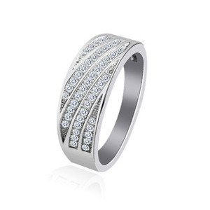 NUBIS® Stříbrný prsten se zirkony - velikost 58 - NB-5053-58