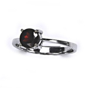 Šperky4U Stříbrný prsten s oválým granátem 5x7 mm, vel. 49 - velikost 49 - CS2050-49