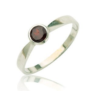 Šperky4U Stříbrný prsten s granátem, vel. 54 - velikost 54 - CS2051-54