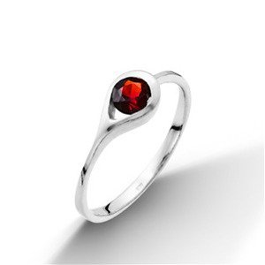 Šperky4U Stříbrný prsten s granátem, vel. 55 - velikost 55 - CS7018-GR-55