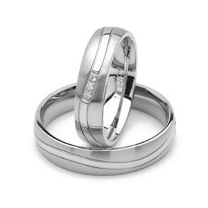 NUBIS® NSS3011 Dámský snubní prsten se zirkonem ocel - velikost 62 - NSS3011-ZR-62