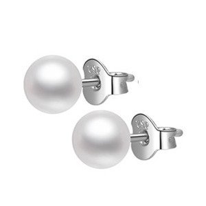 NUBIS® Stříbrné náušnice s pravými perličkami - NB-3803