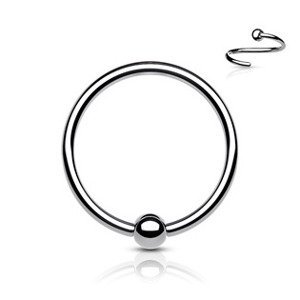 Šperky4U Piercing - kruh titan s kuličkou - TIT1103-08102