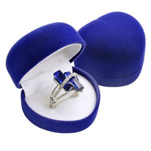 Šperky4U Dárková krabička semiš - srdce modré - KR0569-BL