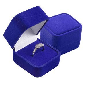 Šperky4U Semišová dárková krabička na prsten - modrá - KR0319-BL