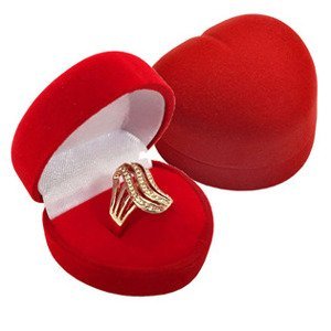 Šperky4U Dárková krabička semiš - srdce červené - KR0569-RD