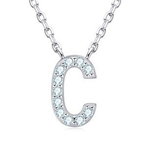 NUBIS® Stříbrný náhrdelník s moissanity - písmeno - MN423-C
