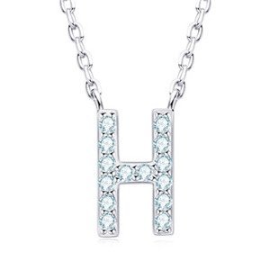 NUBIS® Stříbrný náhrdelník s moissanity - písmeno - MN423-H