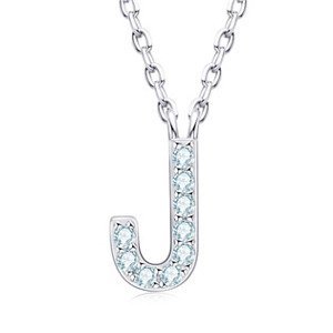 NUBIS® Stříbrný náhrdelník s moissanity - písmeno - MN423-J