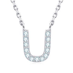 NUBIS® Stříbrný náhrdelník s moissanity - písmeno - MN423-U