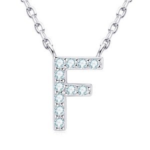 NUBIS® Stříbrný náhrdelník s moissanity - písmeno - MN423-F
