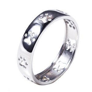 NUBIS® Stříbrný prsten psí tlapky - velikost 54 - NB-5541-54