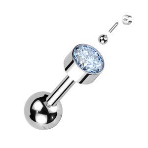 Šperky4U Cartilage piercing TITAN, 1,2 x 6 mm, barva: tyrkysová - TIT1306-Q