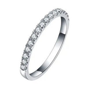 NUBIS® Stříbrný zásnubní prsten s moissanity, vel. 52 - velikost 52 - MN014-52
