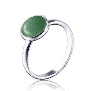 NUBIS® Stříbrný prsten zelený Avanturín, vel. 51 - velikost 51 - NBP99-51