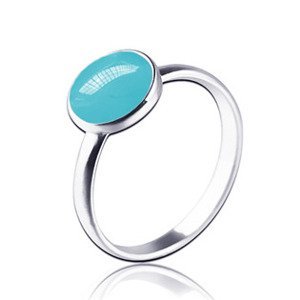NUBIS® Stříbrný prsten s tyrkysovým kamenem - velikost 51 - NBP83-51