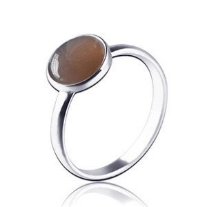 NUBIS® Stříbrný prsten Grey Agate - velikost 59 - NBP98-59