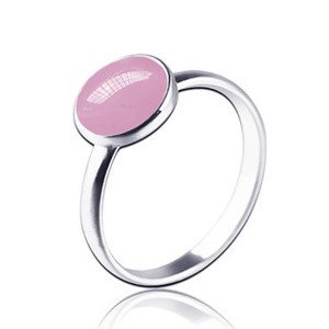 NUBIS® Stříbrný prsten s růžovým kamenem - velikost 49 - NBP82-49